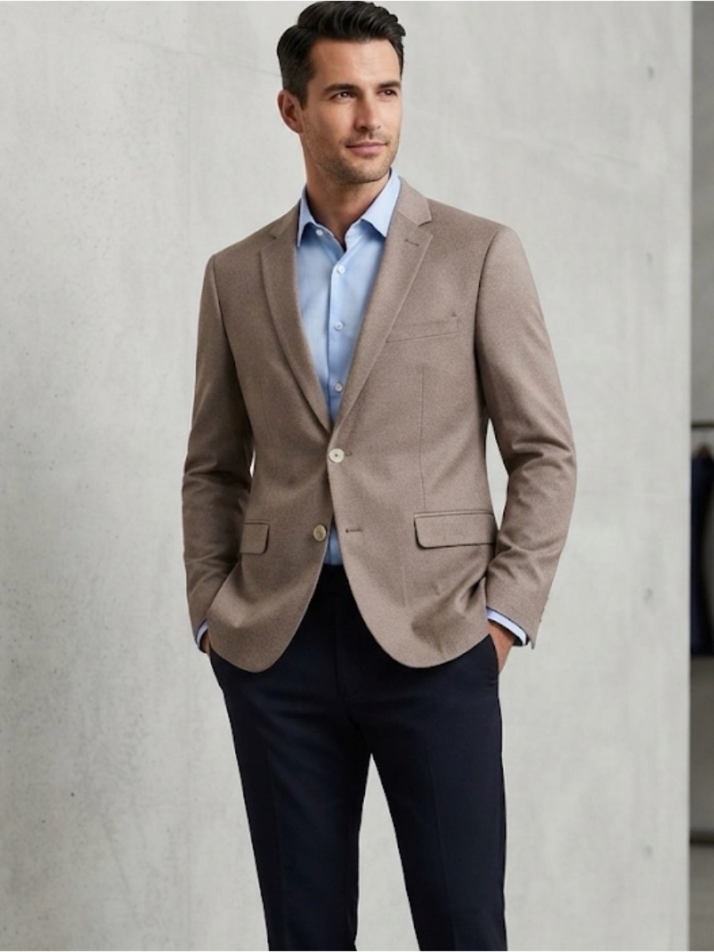 Topman Beige Blazer with Notch Lapel